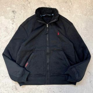 ポロラルフローレン(POLO RALPH LAUREN)の【90s ポロ ラルフローレン】L 内ボアフリース ジップアップ ブルゾン 黒(ブルゾン)