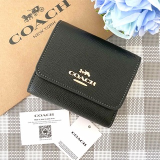 コーチ(COACH)の新品☆COACH 折り財布　メンズ ブラック レザー 折り財布(折り財布)