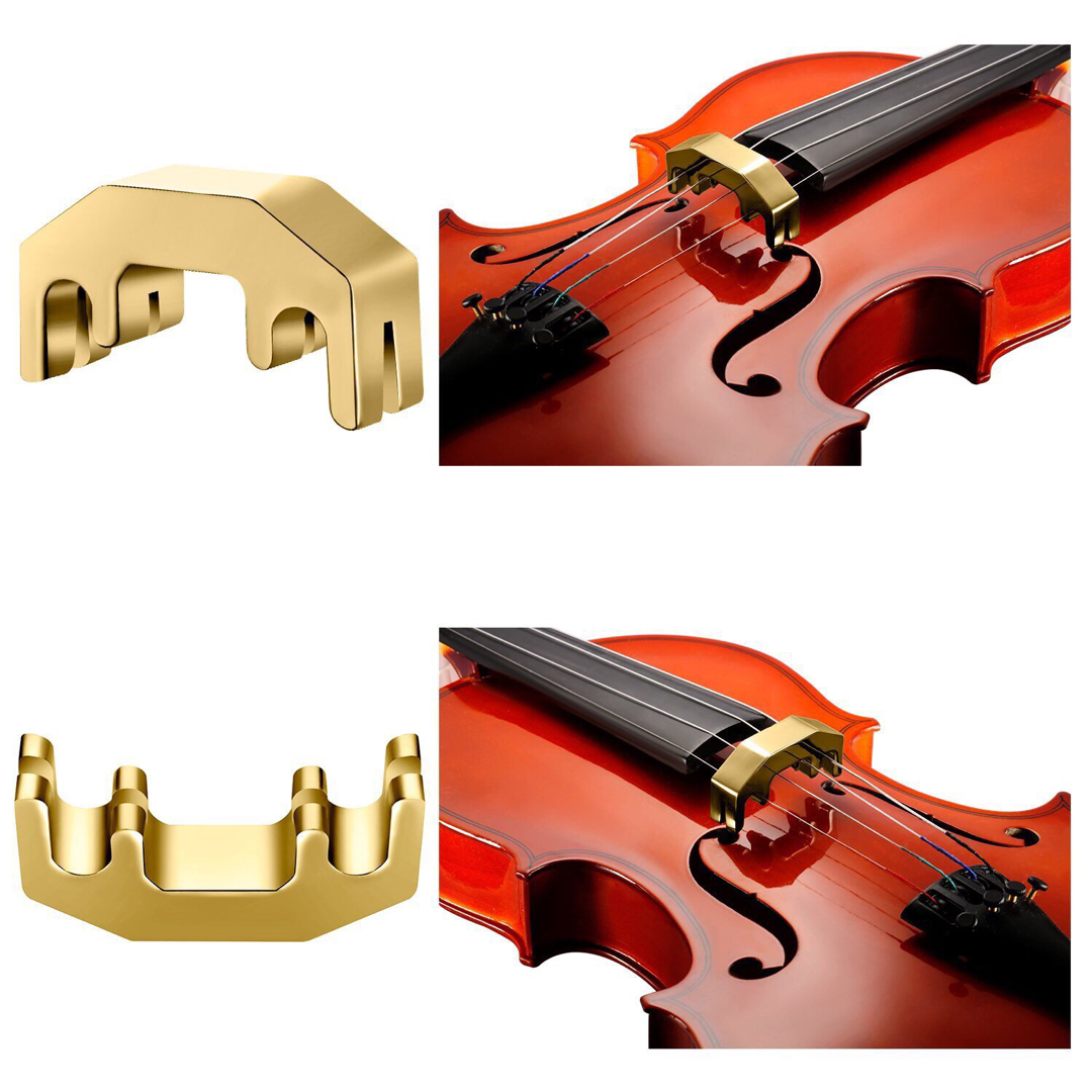 バイオリンミュートと松脂セット　金属 練習演奏者用 軽量 騒音低減 多サイズ対応 楽器の弦楽器(ヴァイオリン)の商品写真
