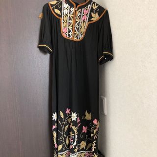 古着　インド風　ワンピース(ひざ丈ワンピース)