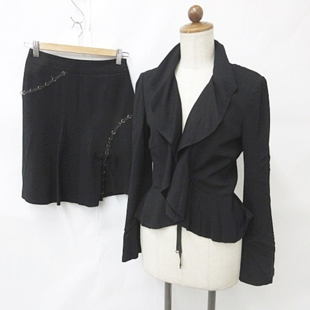 Pinky&Dianne(ピンキーアンドダイアン)のピンキー&ダイアン スーツ セットアップ ジャケット スカート ひざ丈 黒 38 レディースのフォーマル/ドレス(スーツ)の商品写真