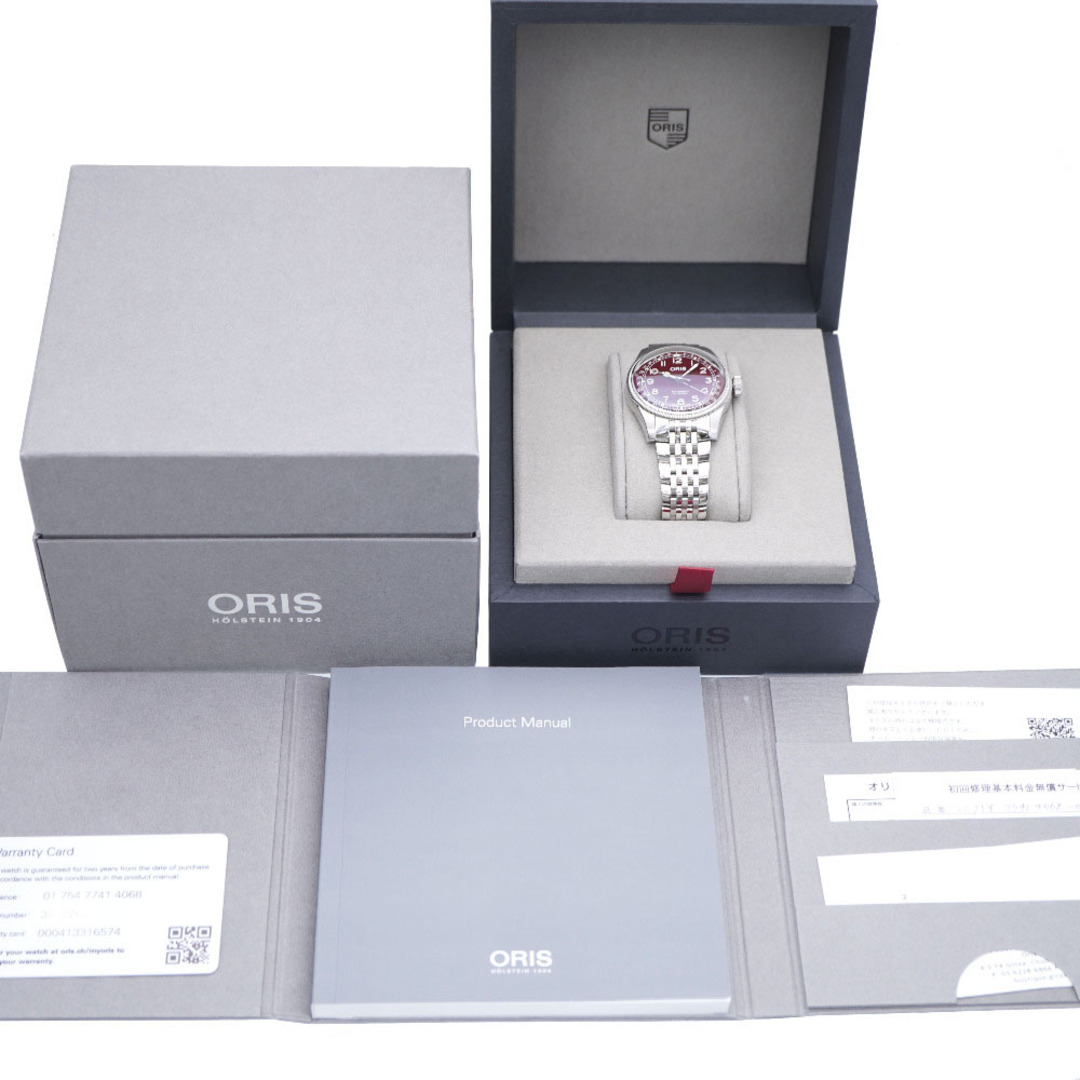 ORIS(オリス)の新品同様 オリス ビッグクラウン ポインターデイト 01 754 7741 4068 自動巻き 腕時計 ステンレススチール レッド オートマ 0091【中古】ORIS メンズ メンズの時計(腕時計(アナログ))の商品写真