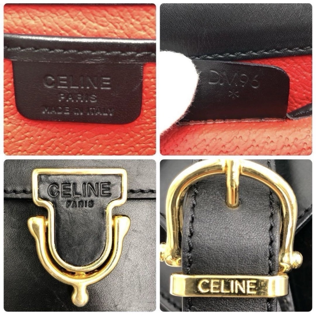 celine(セリーヌ)の値下げ❗️［美品］セリーヌ　ショルダーバッグ　ゴールド金具　ブラック　レザー レディースのバッグ(ショルダーバッグ)の商品写真