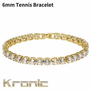 テニスブレスレット テニスブレス 幅6mm x 20cm １８Kゴールド CZダイヤ（キュービックジルコニア）Kronic メンズ レディース セレブ Tennis Bracelet(ブレスレット)