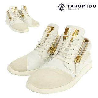 ジュベッゼサノッティ(GIUSEPPE ZANOTTI)のジュゼッペザノッティ メンズ靴 ハイカット スニーカー 中古 サイズ41 日本サイズ約26cm ホワイト レザー GIUSEPPE ZANOTTI 【中古】 | 靴 白 ファッション ゴールド メンズ カジュアル ランクAB(スニーカー)