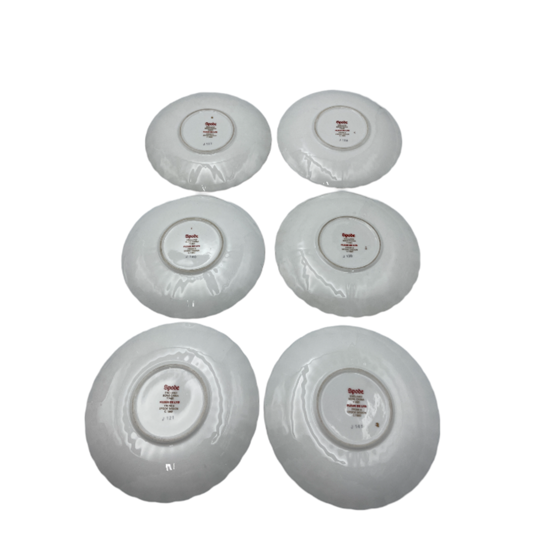スポード フルールドリス カップ＆ソーサー 6客 spode 洋食器 デミタス コーヒー セット 中古 W４ 送料無料 スポード フルールドリス カップ＆ソーサー 6客 spode 洋食器