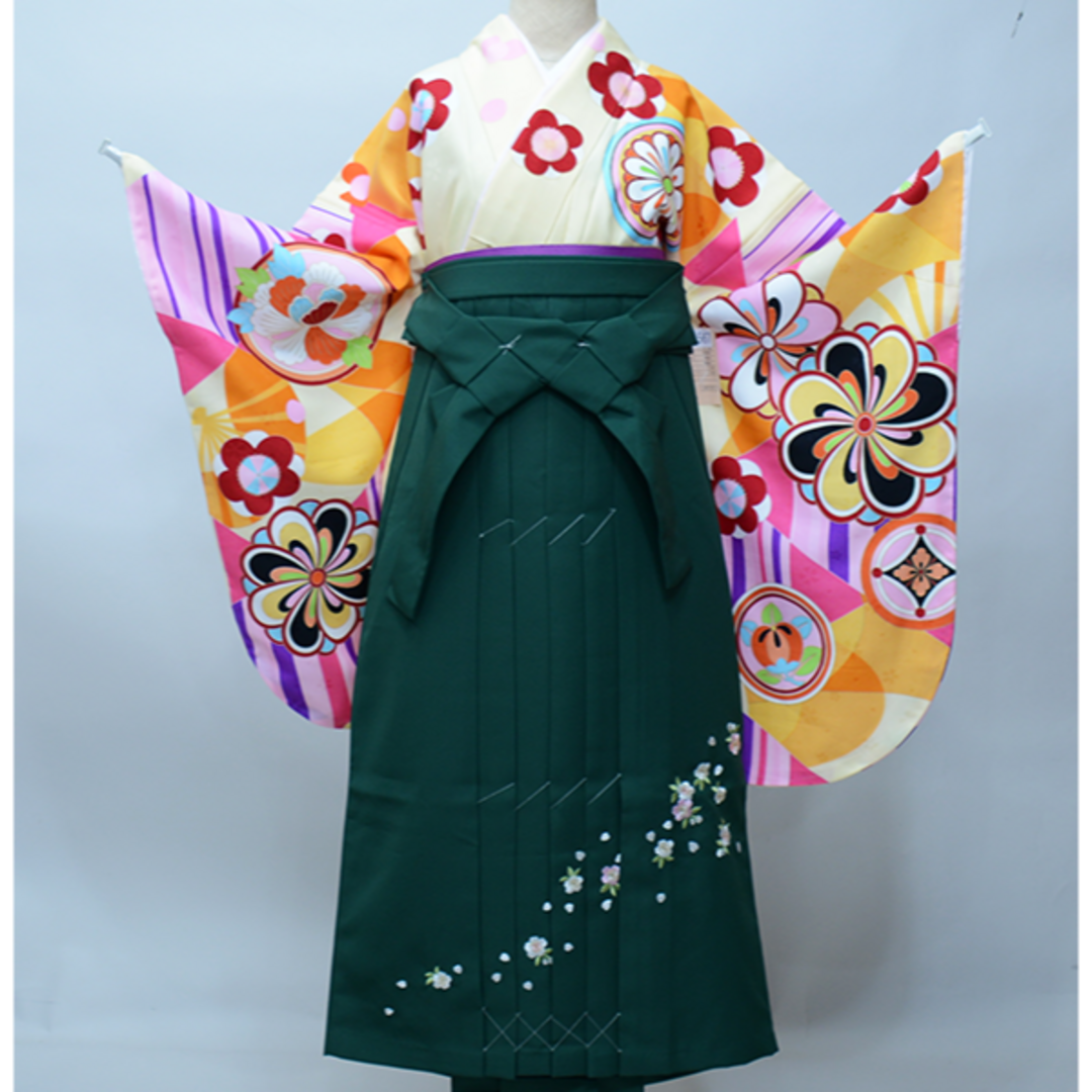 卒業式二尺袖 着物 袴フルセット From KYOTO 袴変更可能 NO39567