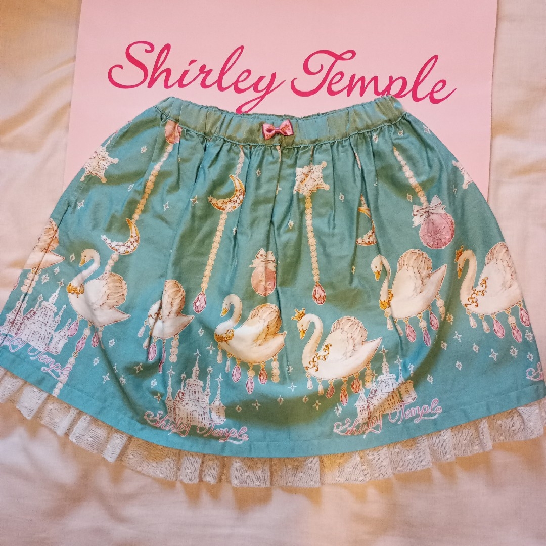 Shirley Temple(シャーリーテンプル)の120　スワンオーナメント　スカート　シャーリーテンプル キッズ/ベビー/マタニティのキッズ服女の子用(90cm~)(スカート)の商品写真