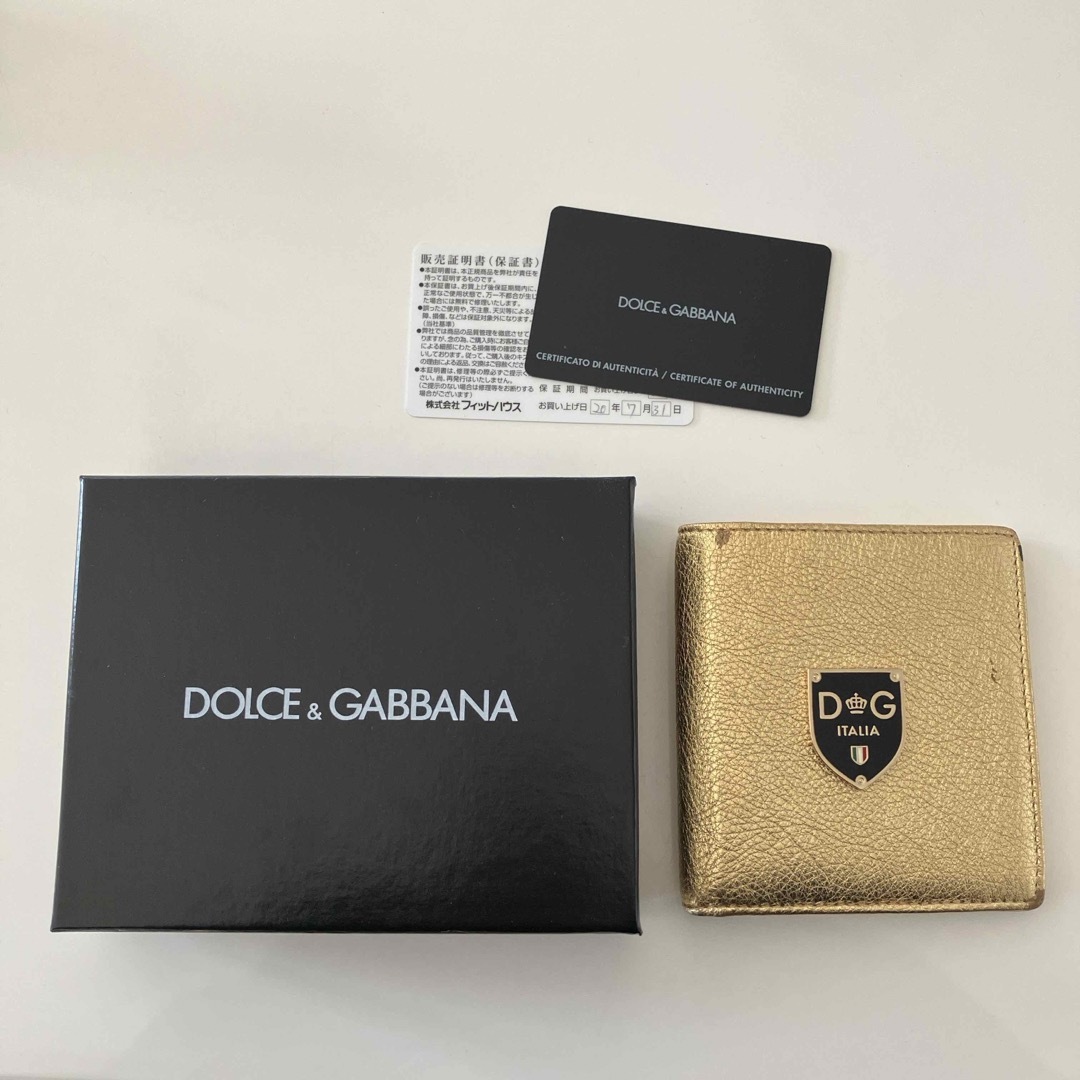 DOLCE&GABBANA - D&G 二つ折り財布 ゴールド ドルチェ DOLCE&GABBANA - D&G 二つ折り財布 ゴールド ドルチェ