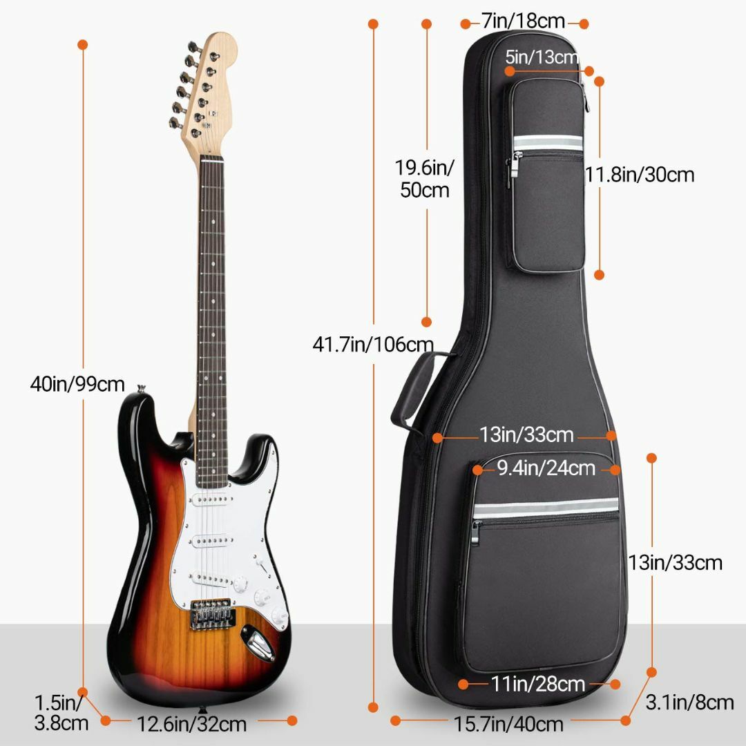 CAHAYA ギターケース 軽量 エレキギター ソフト ケース 12mmスポンジ キッズ/ベビー/マタニティのおもちゃ(楽器のおもちゃ)の商品写真