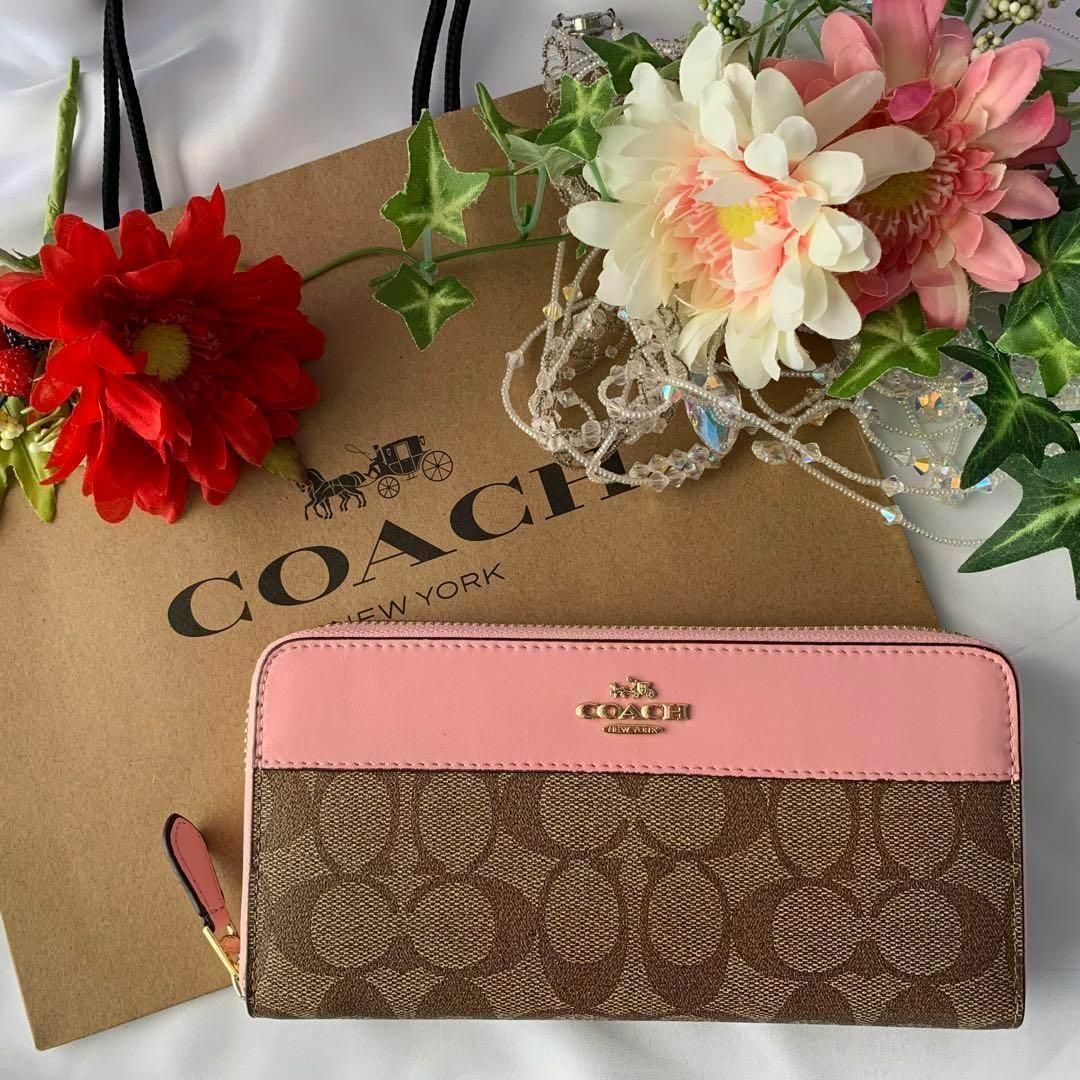 COACH 無作法 コーチ 長財布 ピンク COACH 無作法 コーチ 長財布 ピンク