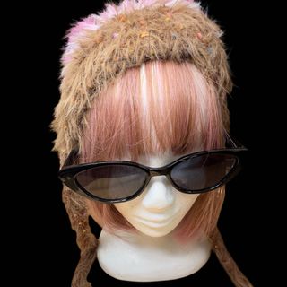 すぐ発送 ネコ耳もふもふニット帽  かわいい ふわふわ 新品 古着女子 オススメ(ニット帽/ビーニー)