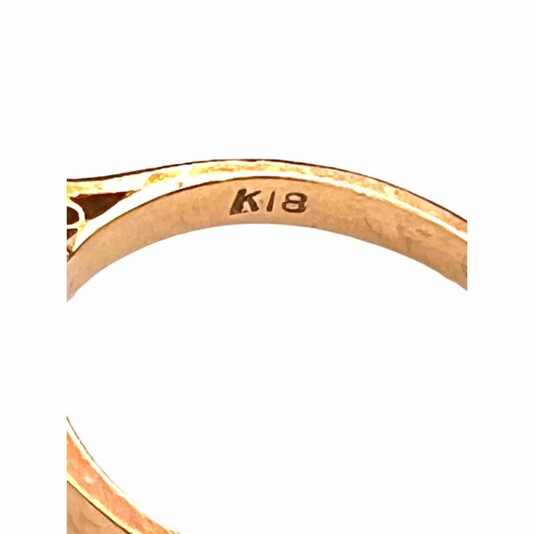 K18 イエローゴールド パール リング 9号 レディースのアクセサリー(リング(指輪))の商品写真