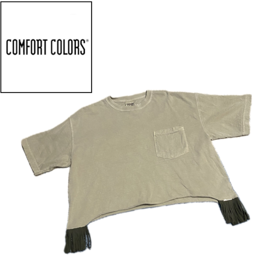 コンフォートカラーズ COMFORTCOLORS ドロップド丈 緑 グリーン M レディースのトップス(Tシャツ(半袖/袖なし))の商品写真
