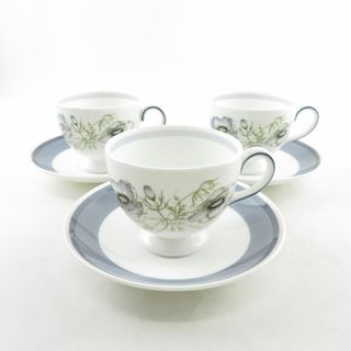 ウェッジウッド(WEDGWOOD)の美品 WEDGWOOD ウェッジウッド グレンミスト ティーカップ＆ソーサー 3客 セット SN21S (グラス/カップ)