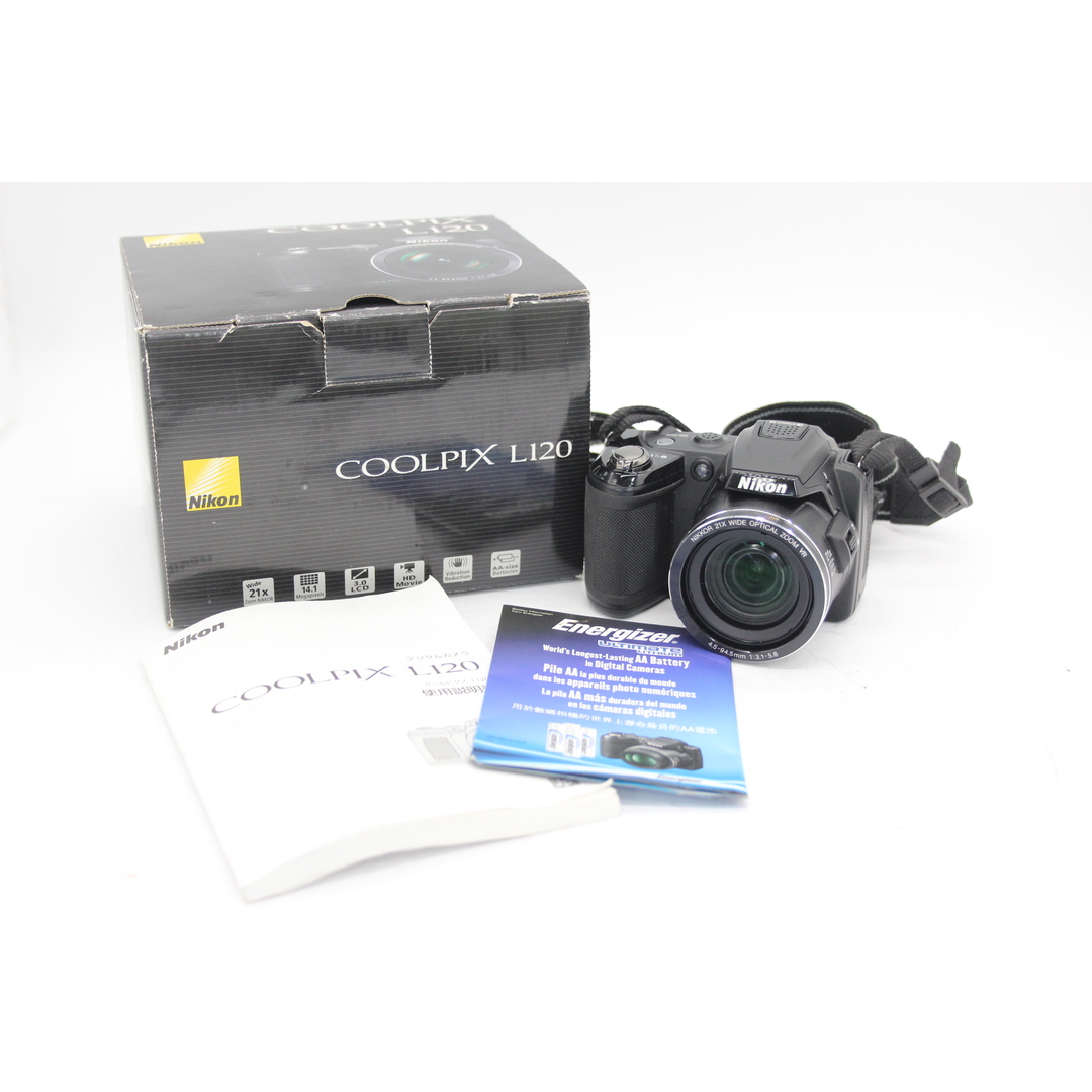 【美品 返品保証】 【便利な単三電池で使用可】ニコン Nikon Coolpix L120 Nikkor 21x 元箱付き コンパクトデジタルカメラ  s5590注意事項