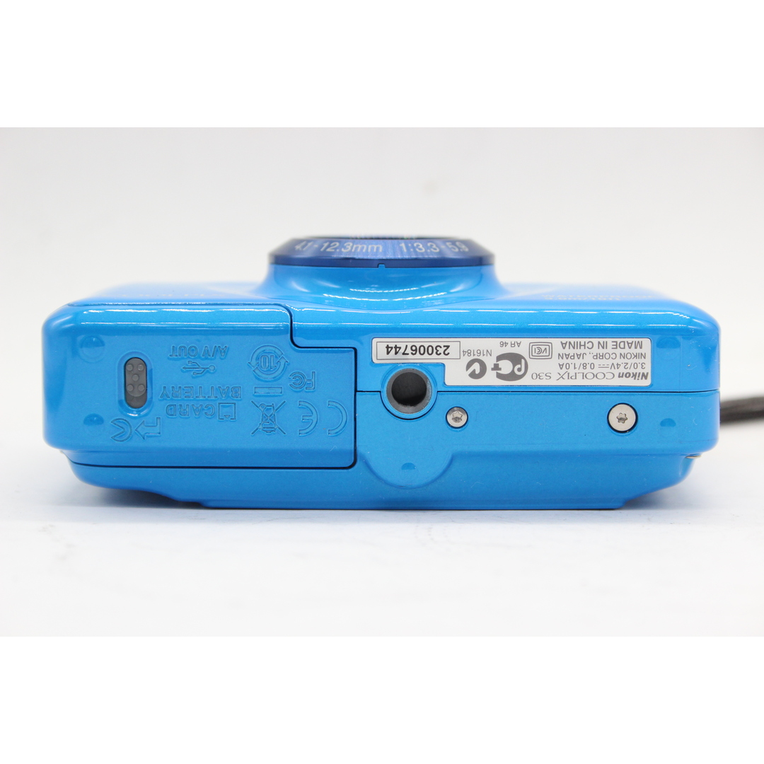 【美品 返品保証】 【便利な単三電池で使用可】ニコン Nikon Coolpix S30 ブルー Nikkor 3x 元箱付き コンパクトデジタルカメラ  s5591 スマホ/家電/カメラのカメラ(コンパクトデジタルカメラ)の商品写真