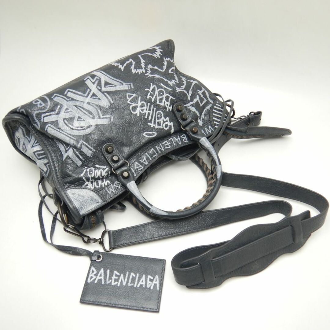 Balenciaga(バレンシアガ)のBALENCIAGA バレンシアガ クラシックシティS 431621 ハンドバッグ グラフィティ レザー グレー/251294【中古】 レディースのバッグ(ハンドバッグ)の商品写真