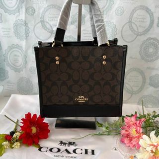 コーチ(COACH)のCOACH コーチ ショルダーバック シグネチャー ダークブラウン(トートバッグ)