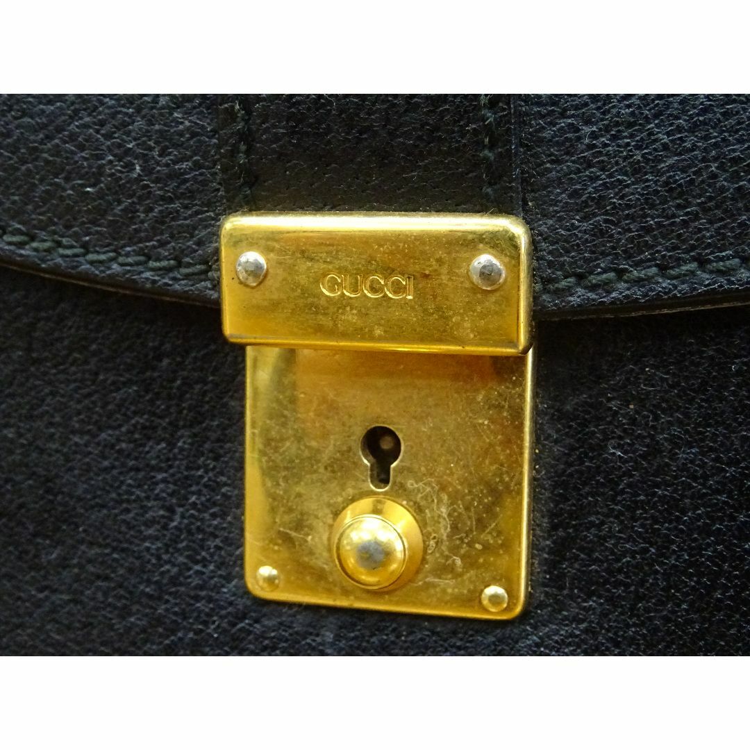 Gucci(グッチ)のK水003/ GUCCI レザー クラッチバッグ ブラック  メンズのバッグ(セカンドバッグ/クラッチバッグ)の商品写真
