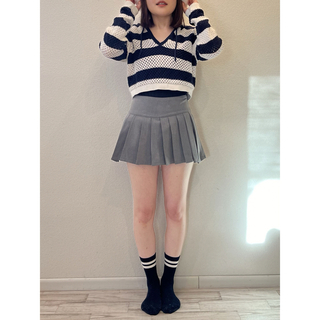 4/2迄☆vintage zara cropped knit hoodie(ニット/セーター)