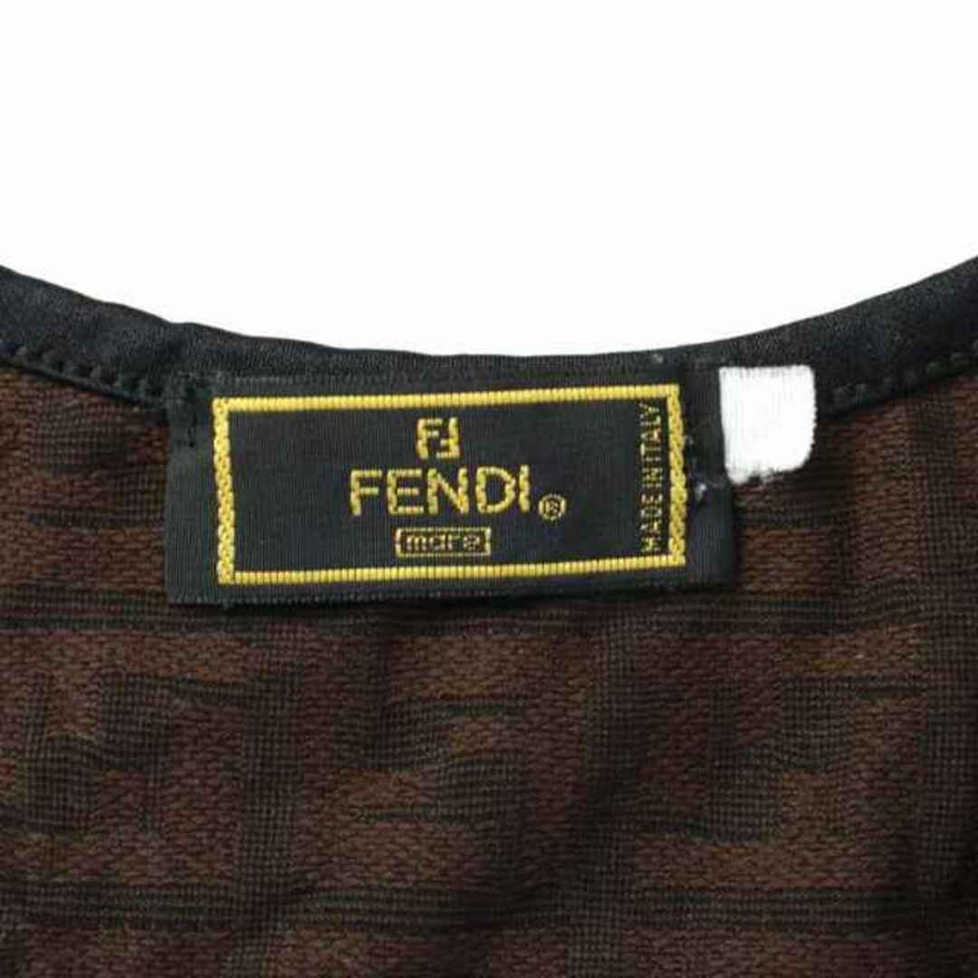 FENDI(フェンディ)のフェンディ Tシャツ カットソー ナイロン 半袖 ズッカ柄 茶色 黒 レディースのトップス(Tシャツ(半袖/袖なし))の商品写真