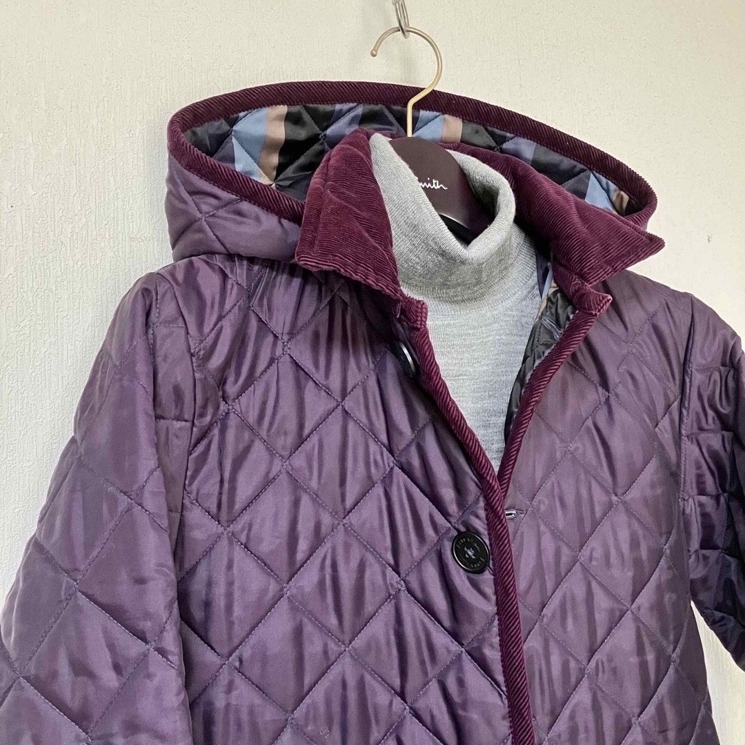 LAVENHAM(ラベンハム)のpaul smith & Lavenham キルティング コート 紫 S メンズのジャケット/アウター(ステンカラーコート)の商品写真