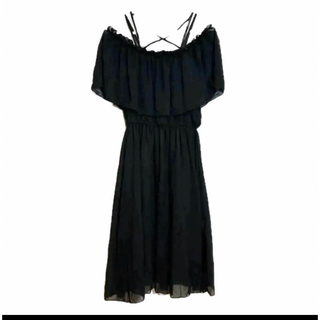 ワンピース　ドレス　ロングワンピース　ストラップドレス　半袖　黒　美品　XL(ロングワンピース/マキシワンピース)