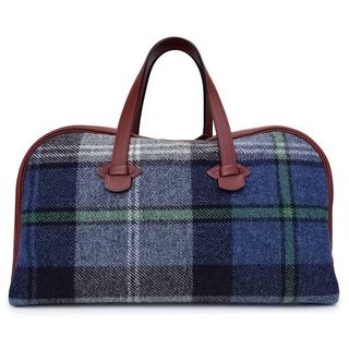 エルメス(Hermes)のエルメス ギャロップ ドゥ エルメス 50 フール トゥ ダッフル ボストンバッグ ツイード ヴォーエバーカラー レザー ブルードマルト ルージュアッシュ レッド ブルー 赤 青 シルバー金具 Z刻印 HERMES（未使用　展示品）(ボストンバッグ)