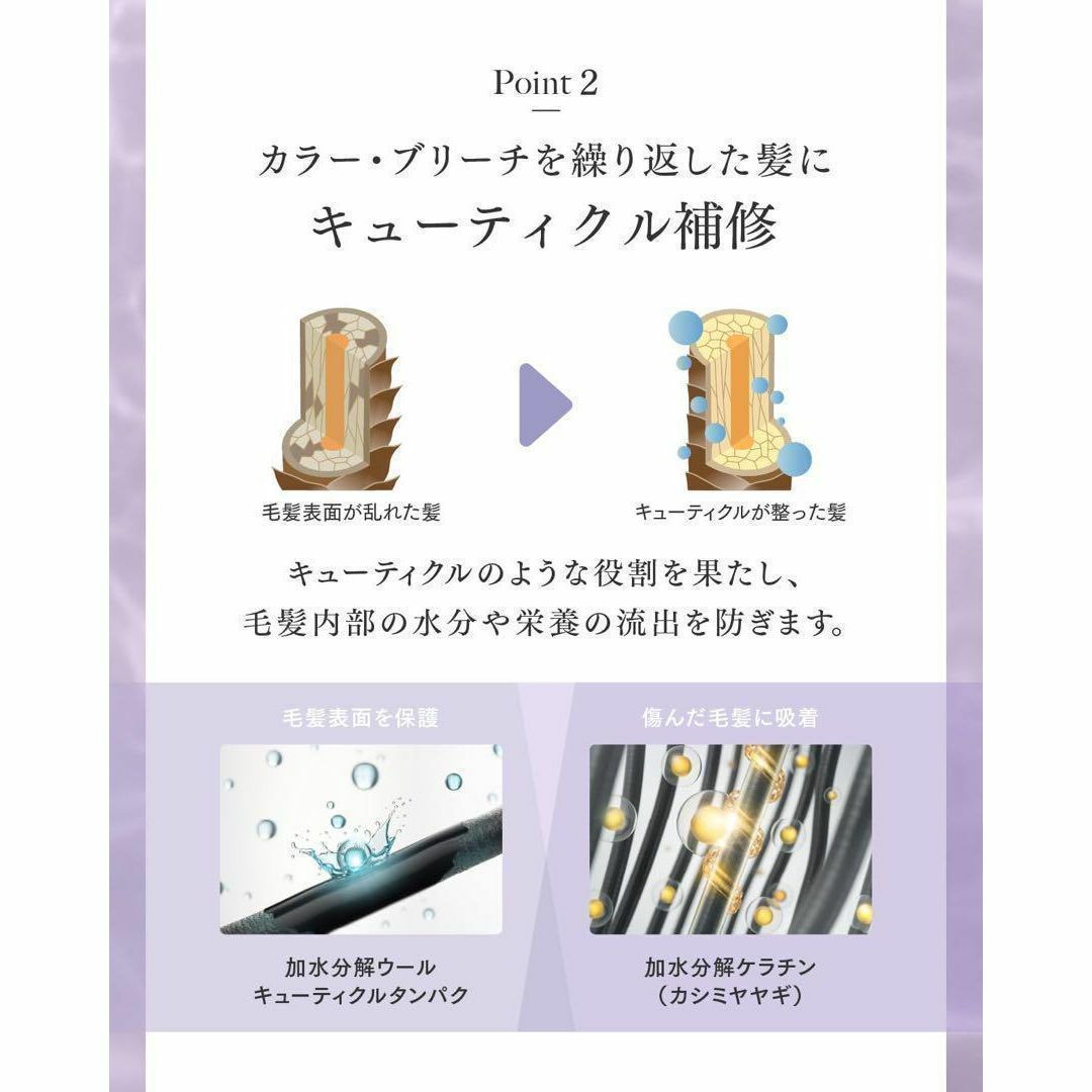 【Q+ (クオリタス)】 カラートリートメント 紫✨黄ばみ防止✨髪色キープ コスメ/美容のヘアケア/スタイリング(トリートメント)の商品写真