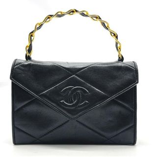 シャネル(CHANEL)のCHANEL シャネル レザー ココマーク チェーン ハンド バッグ ブラック 良品 M10363(ハンドバッグ)