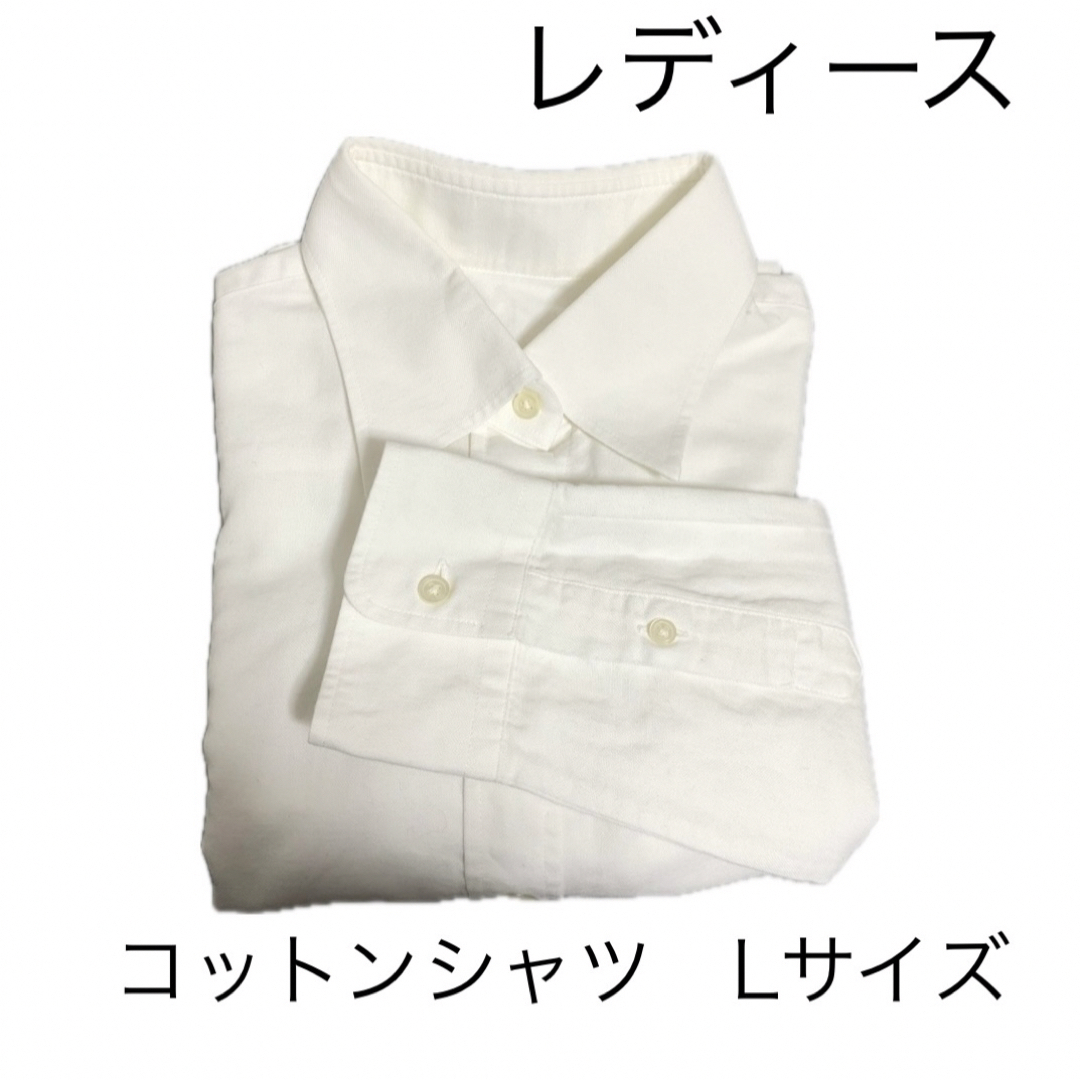匿名配送　白無地綿ブラウス　コットンシャツ　ホワイト | フリマアプリ ラクマ
