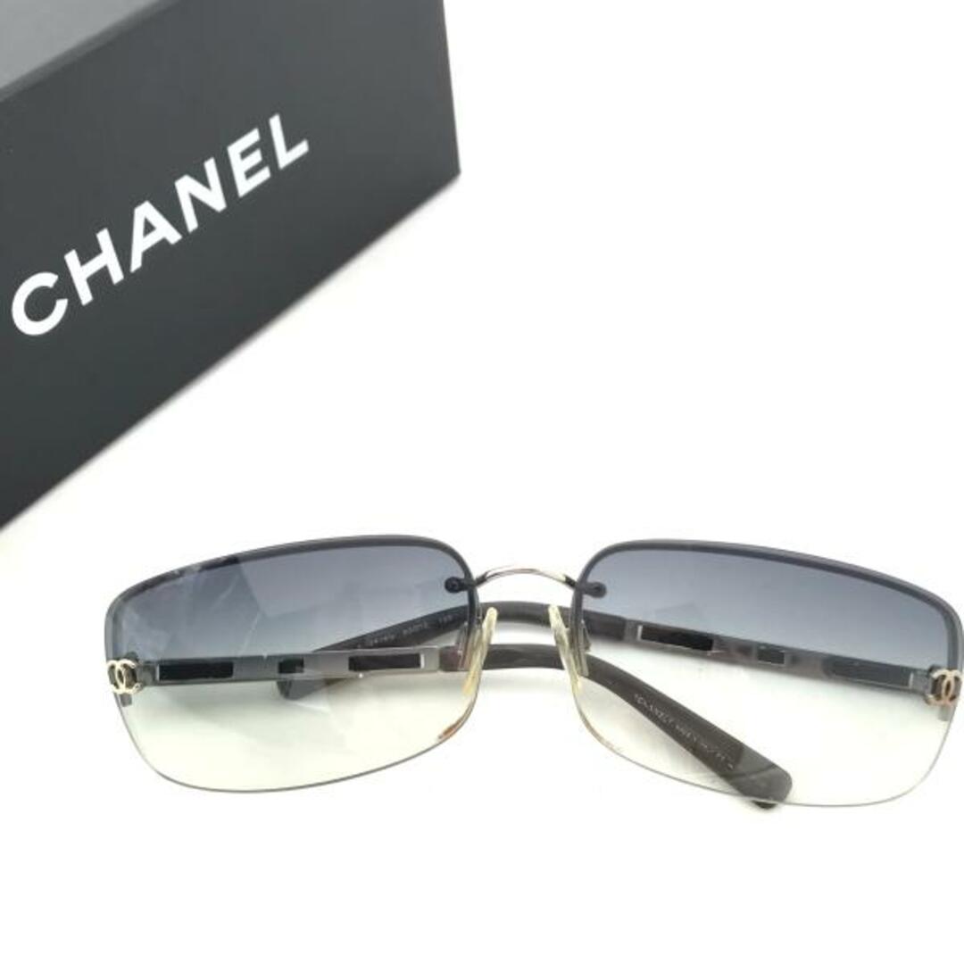 ファッション小物CHANEL シャネル レザー レンズ サイドココマーク サングラス 良品 M11145