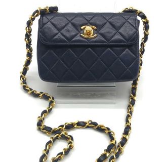 シャネル(CHANEL)の良品 CHANEL シャネル ミニマトラッセ ターンロック チェーン ショルダー バッグ パープル系 ｍ11694(ショルダーバッグ)