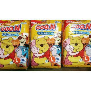 ダイオウセイシ(大王製紙)のGOON グーン おむつ パンツタイプ Lサイズ　58枚入り3パック(ベビー紙おむつ)