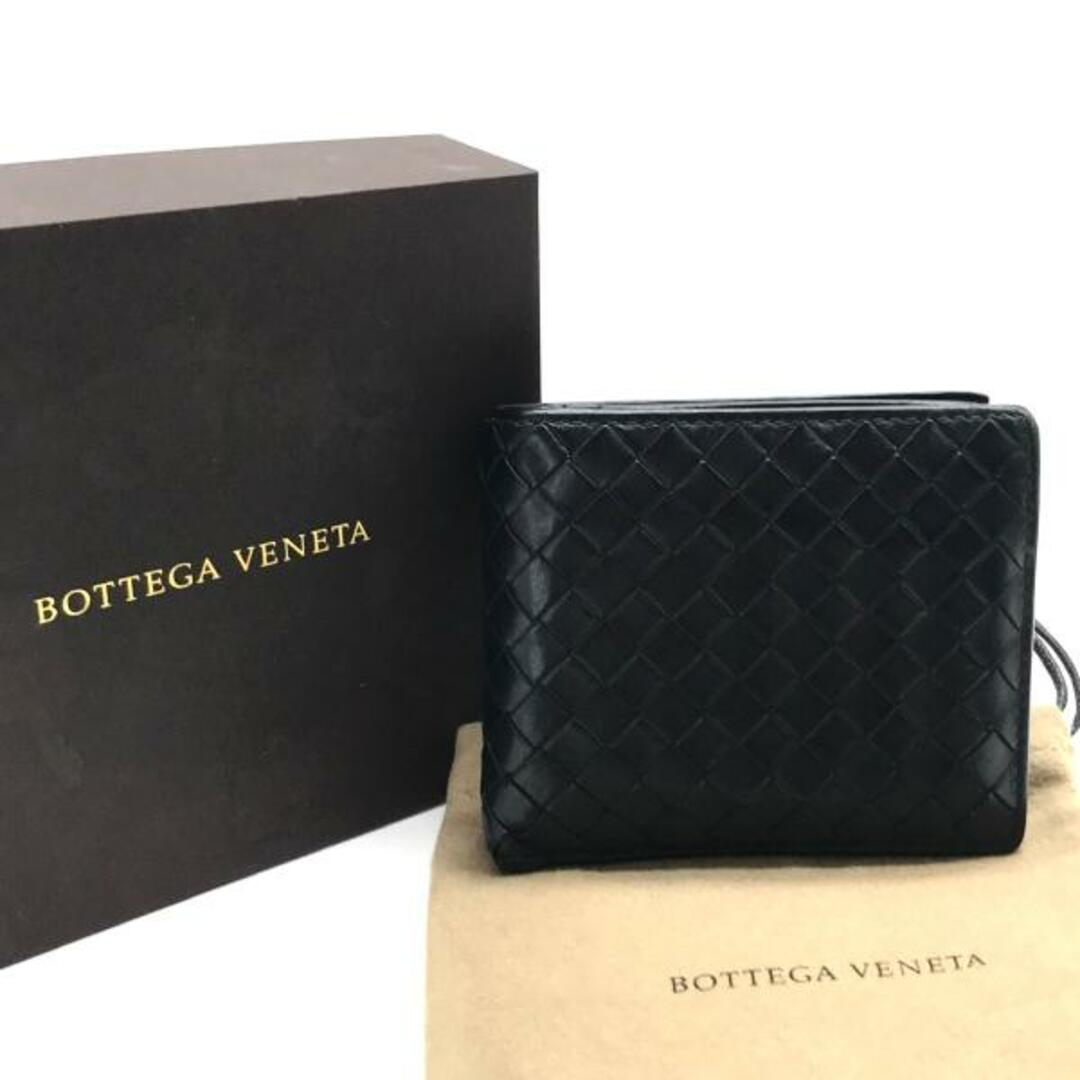 BOTTEGA VENETA ボッテガ・ヴェネタ イントレ 二つ折り 財布 ブラック 美品 M5918ファッション小物