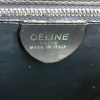 celine - CELINE セリーヌ レザー リボン ハンド バッグ ネイビーx