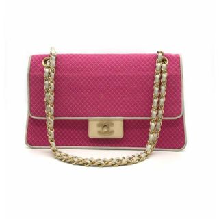 シャネル(CHANEL)のCHANEL シャネル ココマーク ターンロック コットンジャージ Wチェーン バッグ ピンク m6766(ショルダーバッグ)