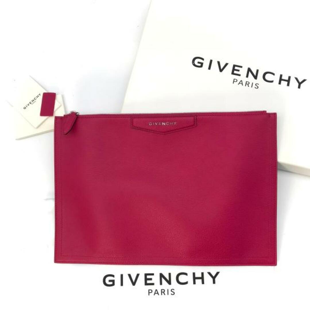 GIVENCHY ジバンシー レザー ロゴ アンティゴナ クラッチ バッグ ピンク 未使用保管品 M7421バッグ