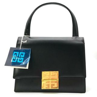 ジバンシィ(GIVENCHY)の保管品 GIVENCHY ジバンシー カーフレザー ロゴ マチ付き ハンドバッグ ｍ7753(ハンドバッグ)