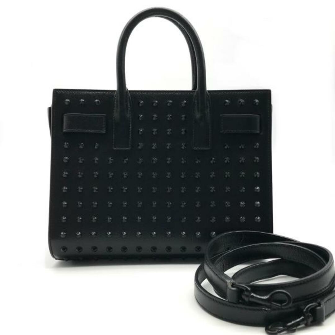 Saint Laurent(サンローラン)の超美品 SAINT LAURENT サンローラン レザー スタッズ サックド ジュール 2WAY ハンド バッグ ブラック m9764 レディースのバッグ(ハンドバッグ)の商品写真