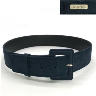 シャネル(CHANEL)の良品 CHANEL シャネル スエード レディース ベルト 75/30 08 A ネイビー ｍ9002(ベルト)