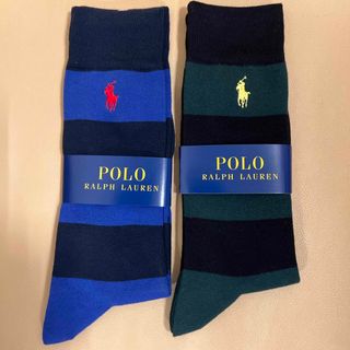 ポロラルフローレン(POLO RALPH LAUREN)の初出品‼️新品　メンズ　ポロラルフローレン　人気柄綿ソックス2足組　送料無料(ソックス)