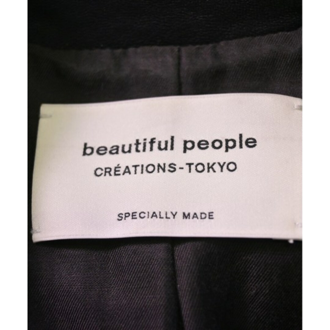 beautiful people(ビューティフルピープル)のbeautiful people ライダース 130(XS位) 黒 【古着】【中古】 レディースのジャケット/アウター(ライダースジャケット)の商品写真