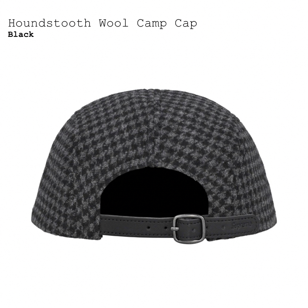 supreme Houndstooth Wool Camp Cap Black