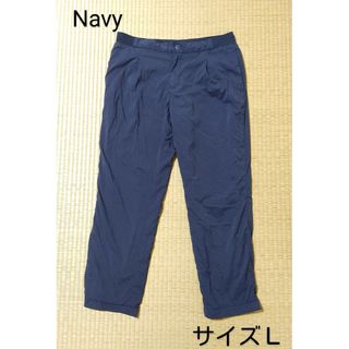 Mac-House - Navy＊カジュアルパンツ・サイズＬ＊無地・裏起毛・ネイビー＊パンツ・レディース