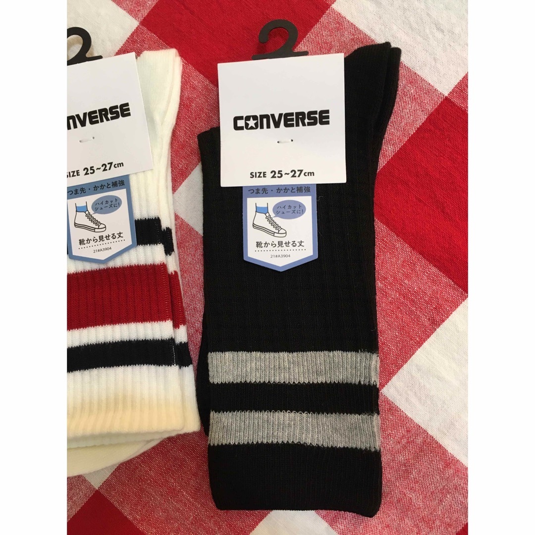 CONVERSE(コンバース)の【新品】25〜27㎝　メンズ　靴下　ソックス　　コンバース　まとめ売　3足セット メンズのレッグウェア(ソックス)の商品写真