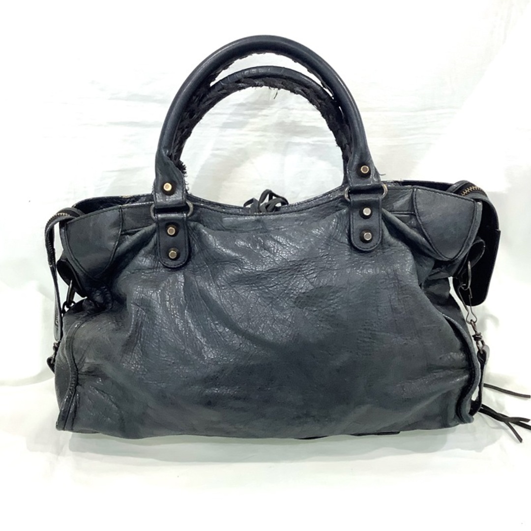 BALENCIAGA BAG(バレンシアガバッグ)のバレンシアガ BALENCIAGA  ザシティ ショルダーバッグ レザー ブラック 115748・1000 2WAYショルダー BAG ハンドバッグ【中古】KB-7903 レディースのバッグ(ショルダーバッグ)の商品写真