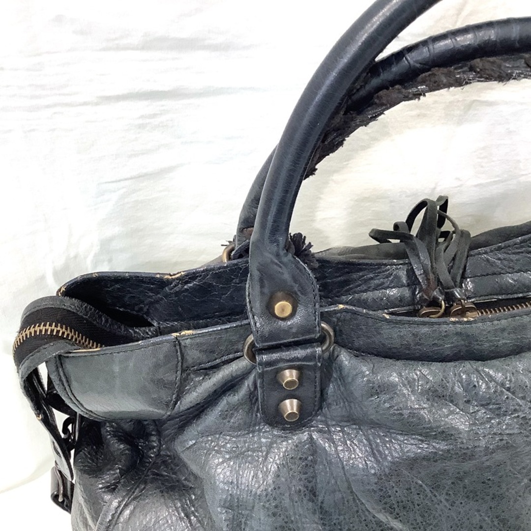 BALENCIAGA BAG(バレンシアガバッグ)のバレンシアガ BALENCIAGA  ザシティ ショルダーバッグ レザー ブラック 115748・1000 2WAYショルダー BAG ハンドバッグ【中古】KB-7903 レディースのバッグ(ショルダーバッグ)の商品写真