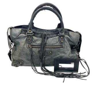 バレンシアガバッグ(BALENCIAGA BAG)のバレンシアガ BALENCIAGA  ザシティ ショルダーバッグ レザー ブラック 115748・1000 2WAYショルダー BAG ハンドバッグ【中古】KB-7903(ショルダーバッグ)